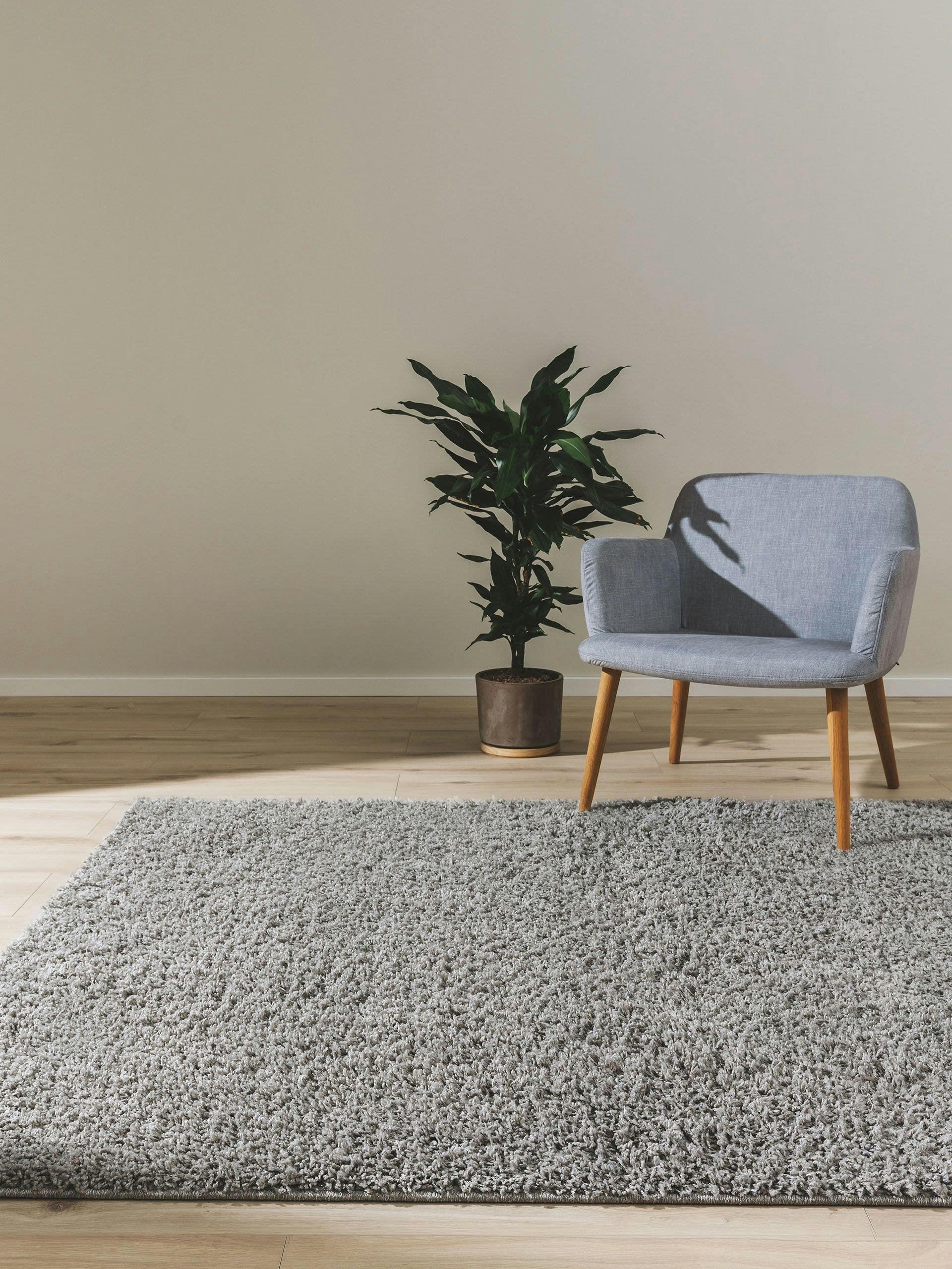 SOHO - Tapis à poils longs gris clair 120x170