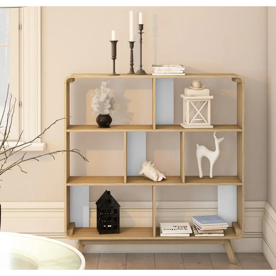 Cassie - Boekenkast wit eiken spaanplaat