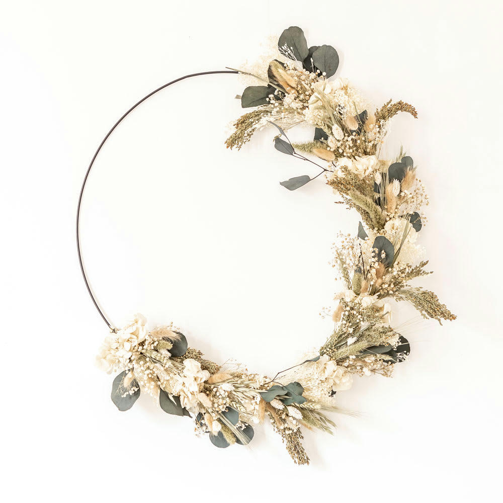 - Couronne de fleurs séchées Henriette Diamètre 50cm