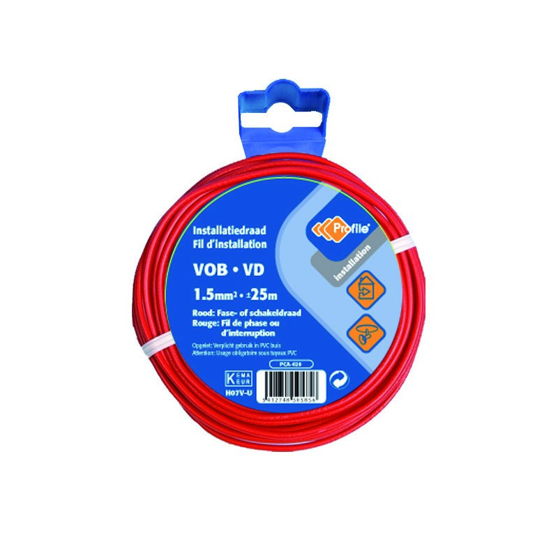 Câble VOB 1.5 mm² rouge 25 m PROFILE