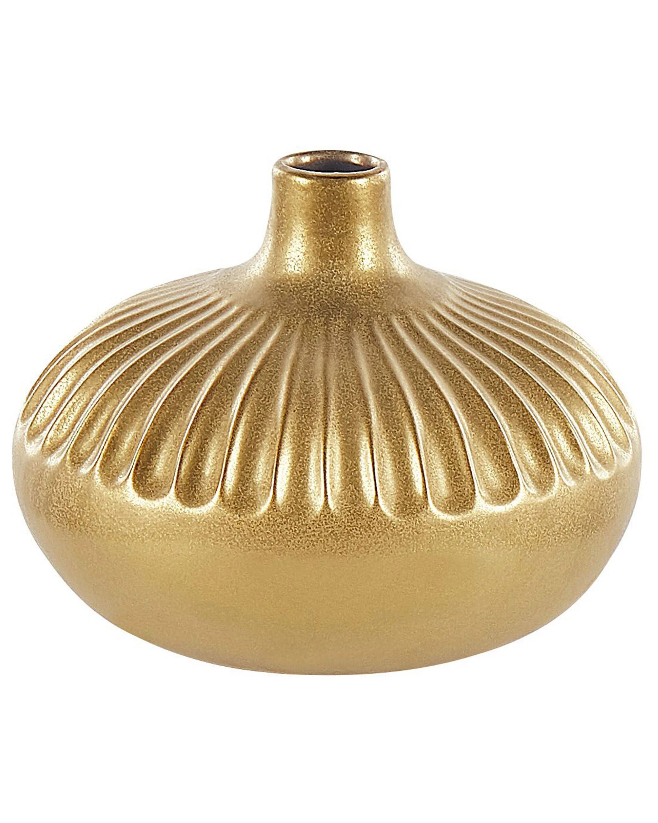 Wazon dekoracyjny ceramiczny 20 cm złoty