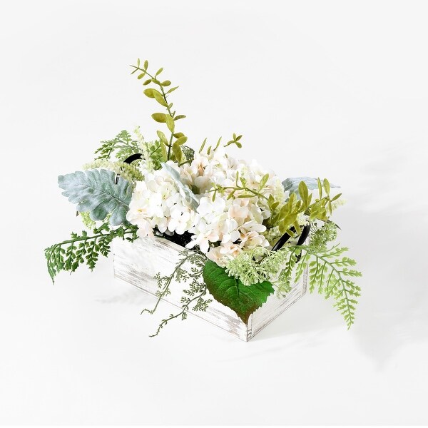 SAFAVIEH Faux 13-inch Hydrangea Potted Arrangement - 20" W x 11" D x 13" H