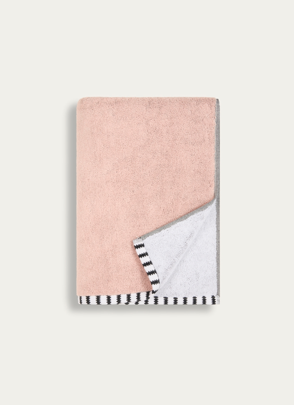 SERVIETTE DE TOILETTE JACQUARD MOTIF FLORAL ROSE