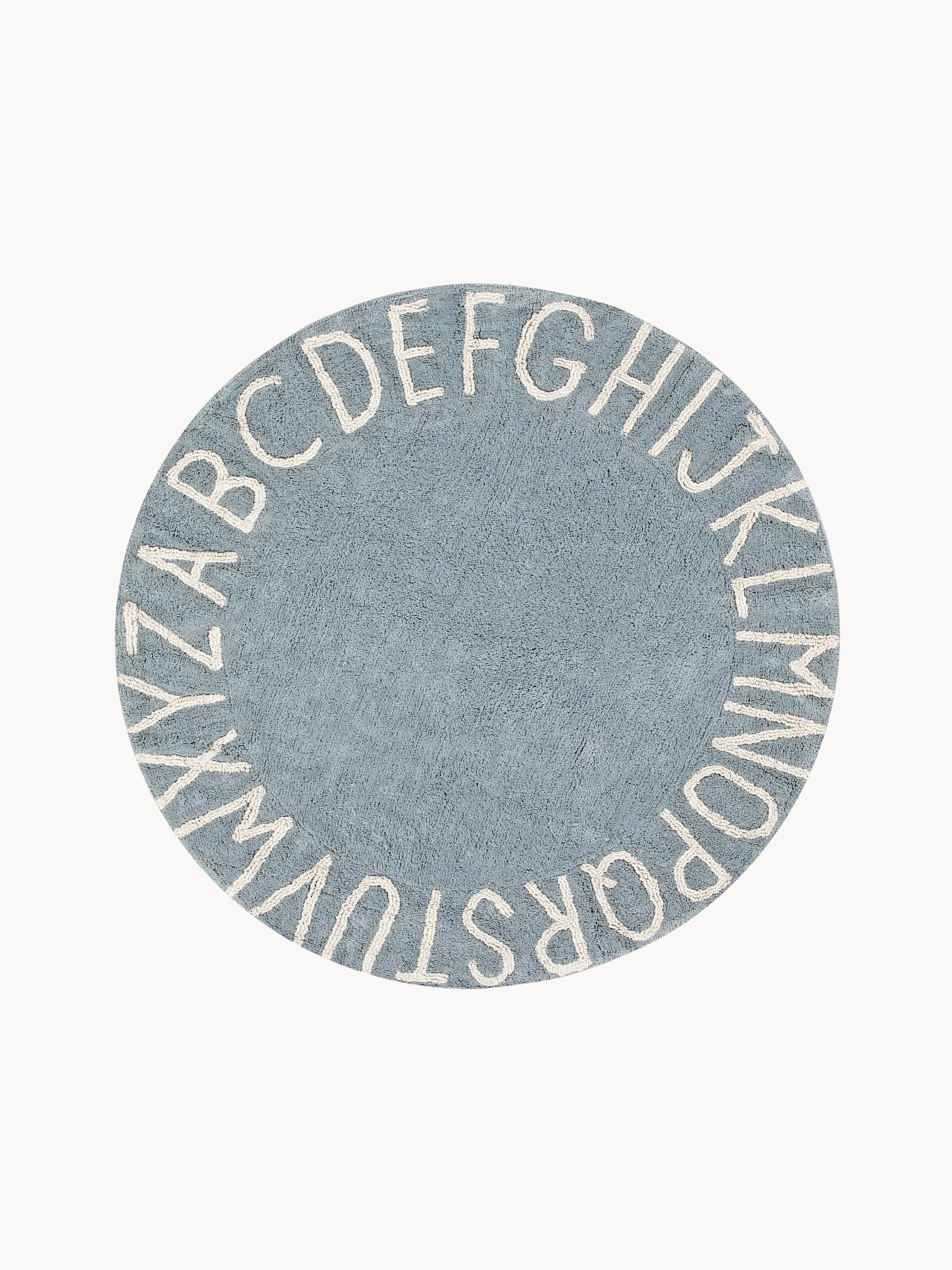 Runder Kinderteppich ABC mit Buchstaben Design