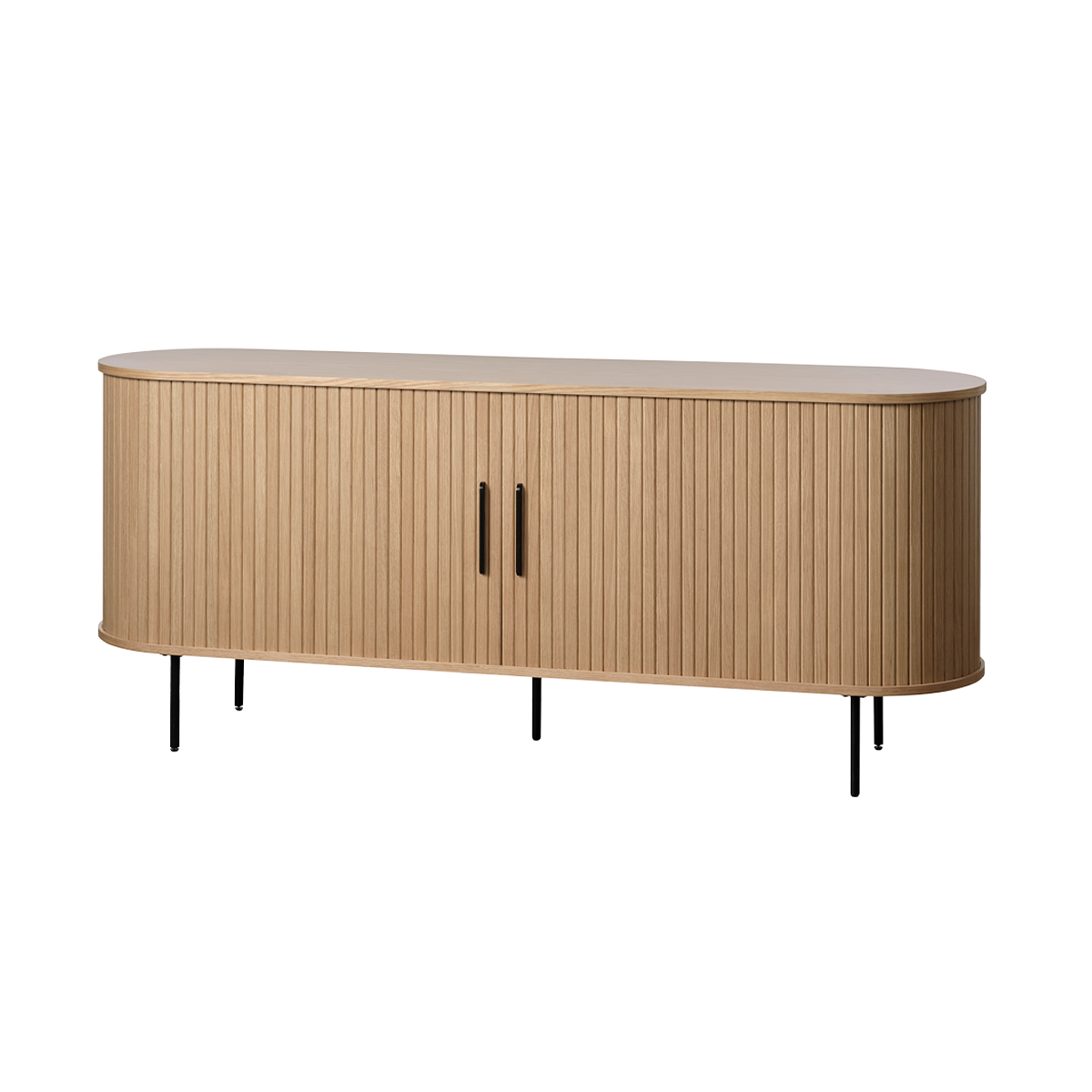 Olivine Lenn Dressoir Ovaal Naturel - Hout - Schuifdeuren - B 180 cm