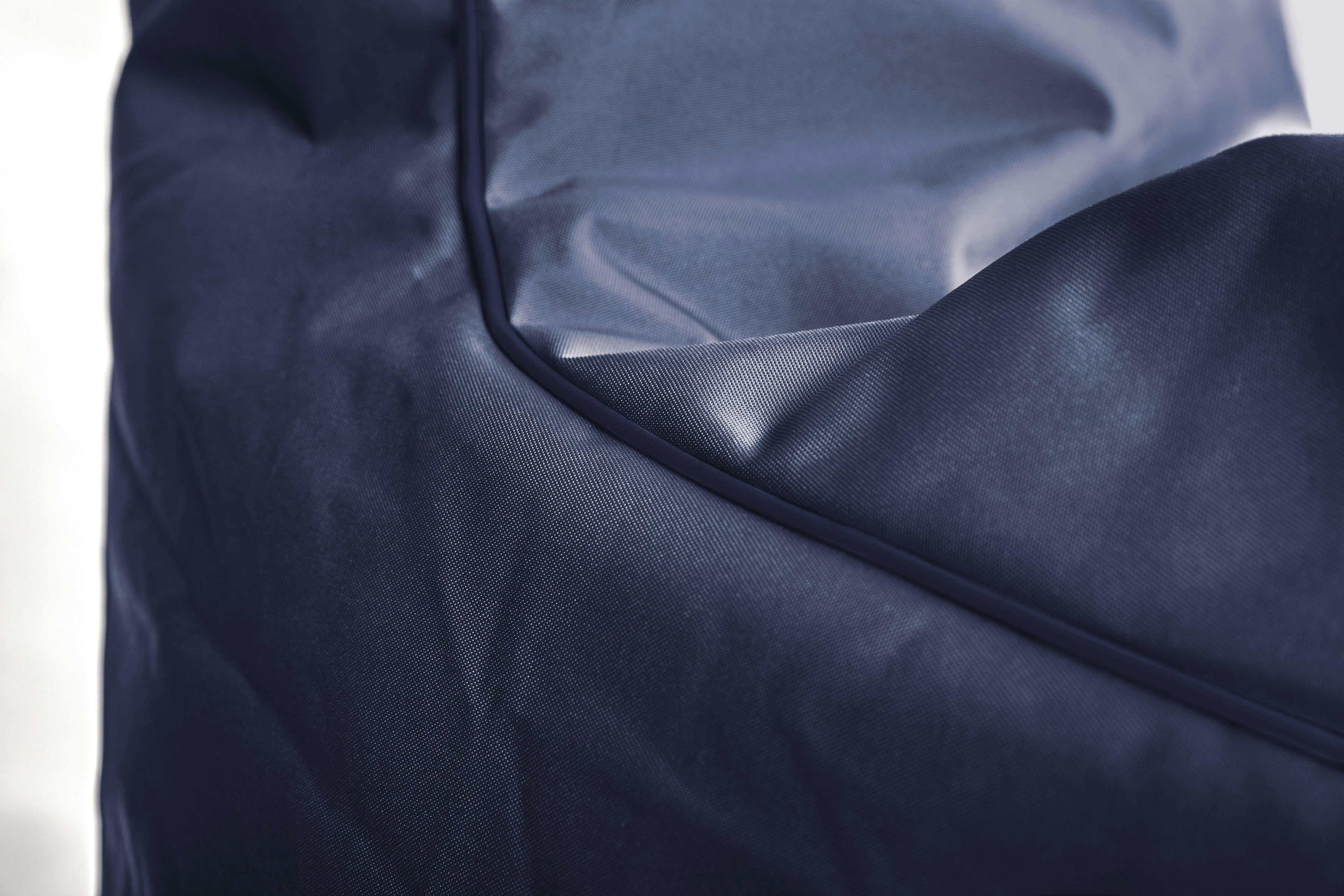 SWING SCUBA - Pouf d'extérieur bleu jean avec dossier 95x65x90 cm