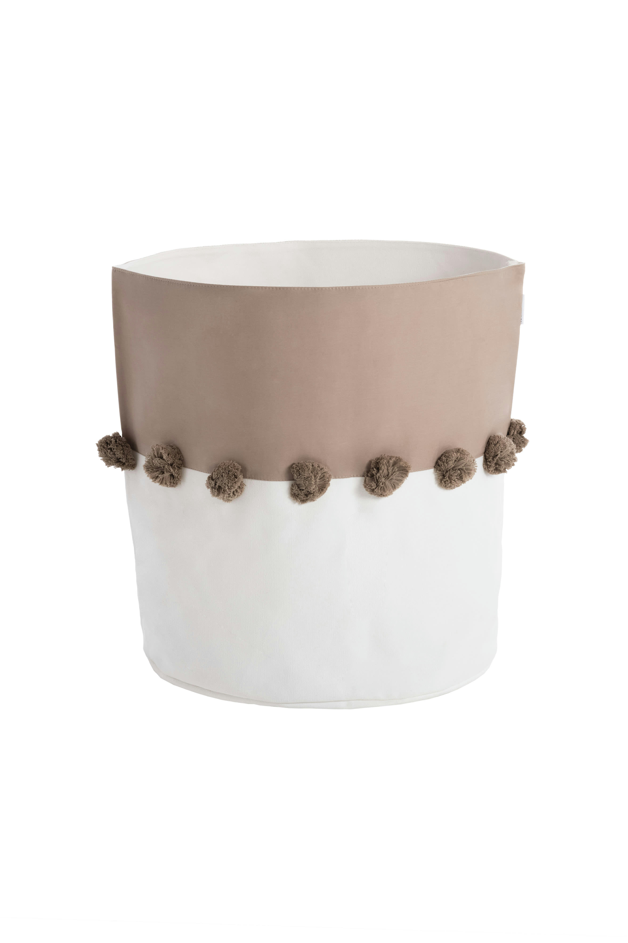 - Paniers de rangement en coton 100 % taupe 37x40cm