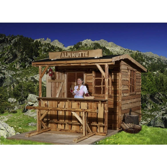 Gartenhaus »Almhütte«, Holz, BxHxT: 287 x 251 x 174 cm (Außenmaße inkl. Dachüberstand)