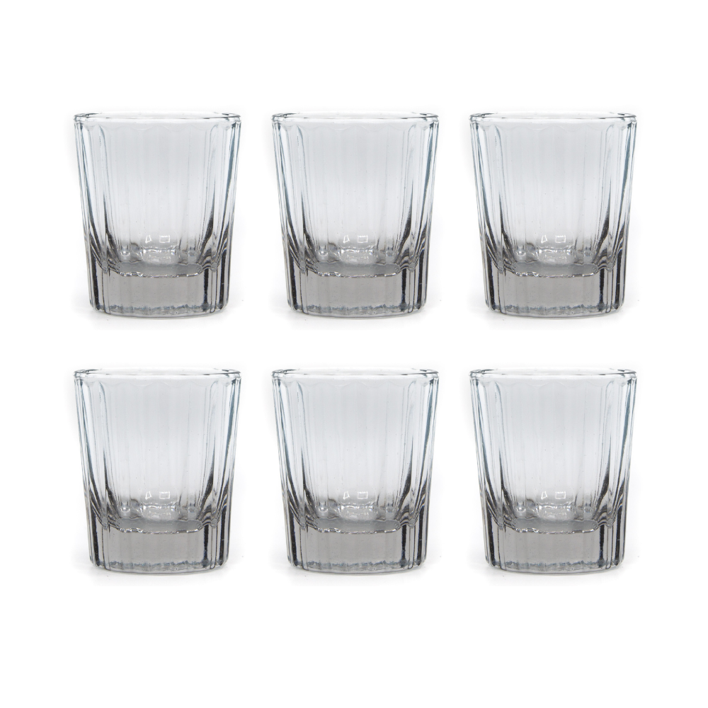 Brût Homeware espresso glas Reed - set van 6 - helder