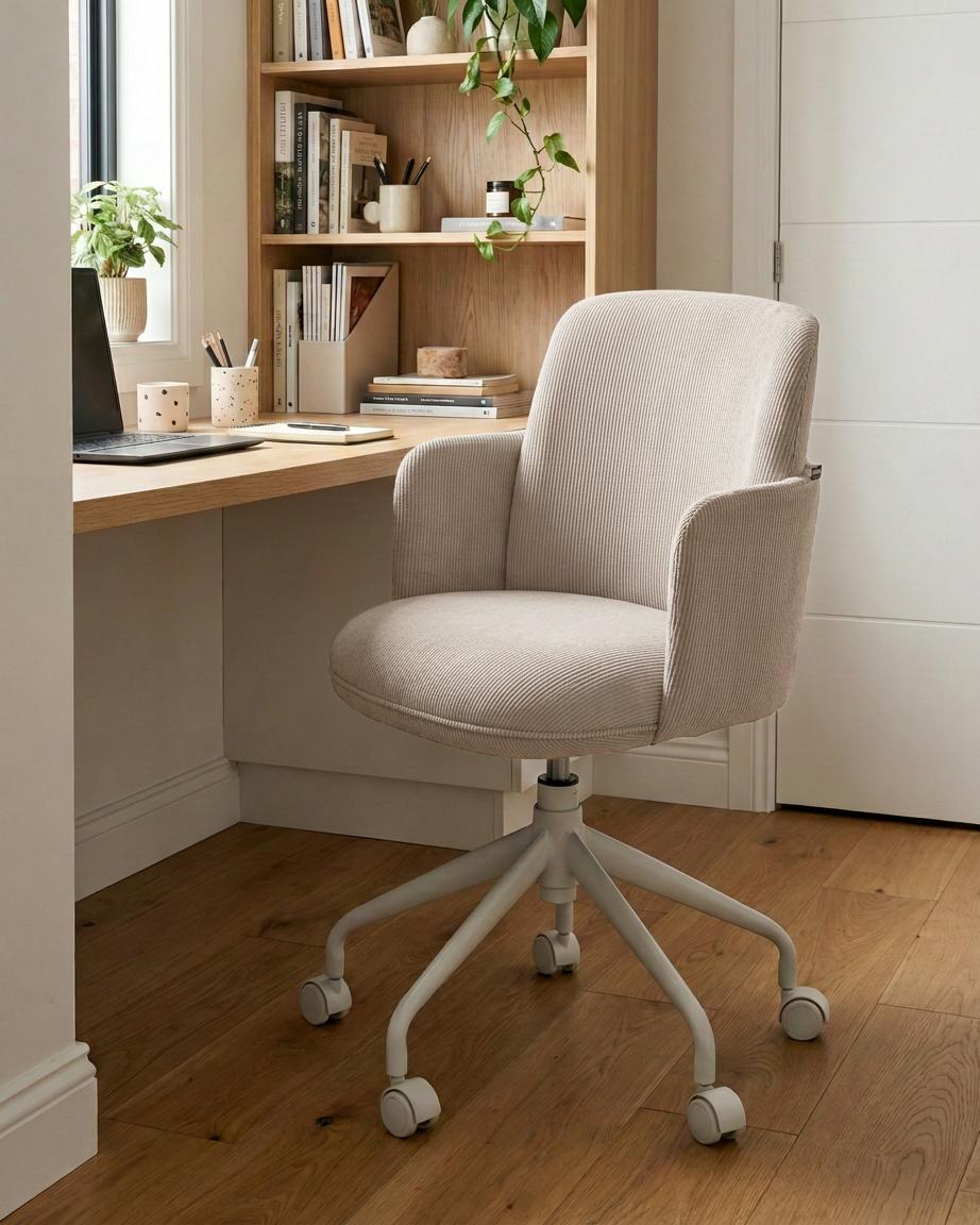 Office Chair DRYDEN Corduroy Light Beige