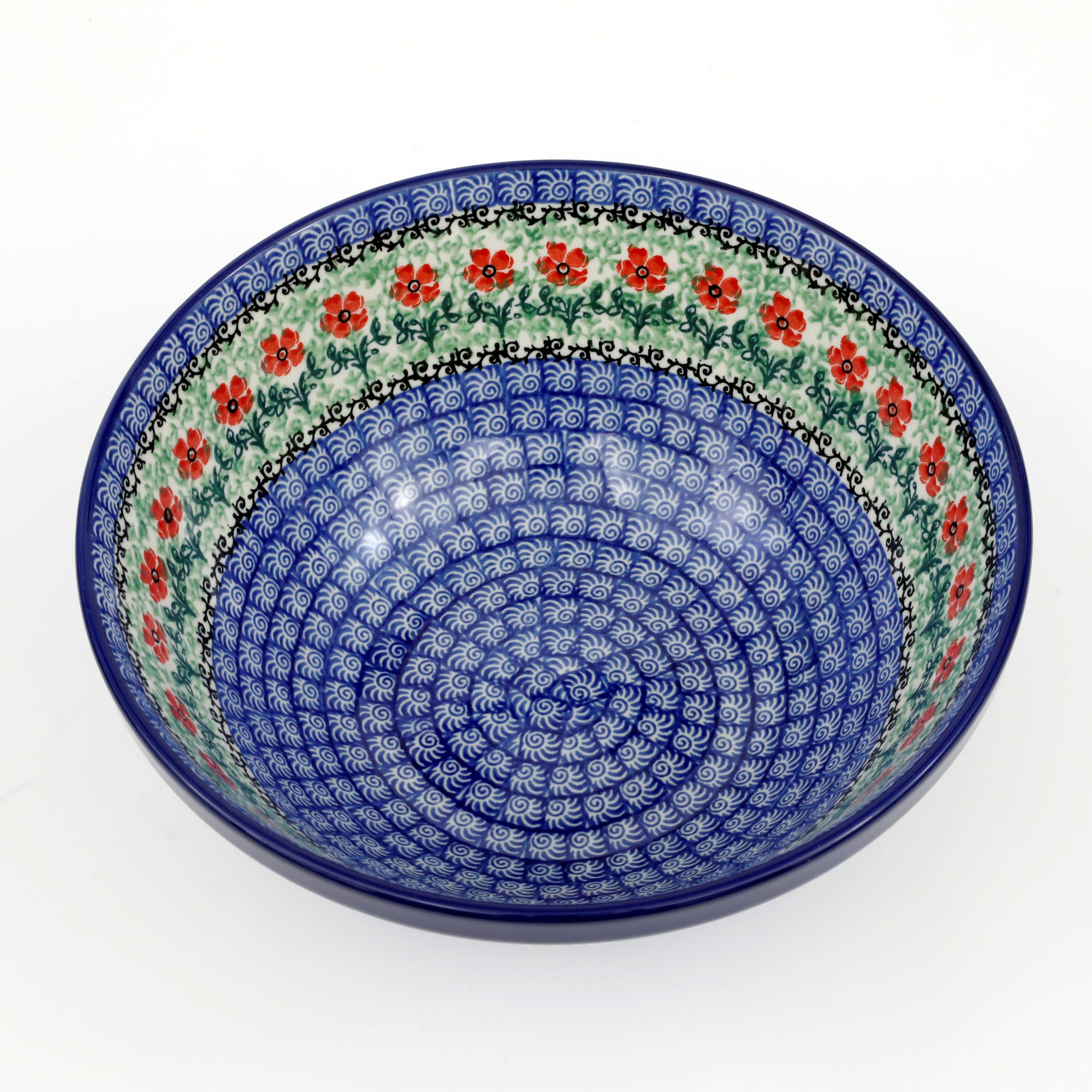 Miska ceramiczna 056 h-10cm  1916X Czerwone kwiatuszki
