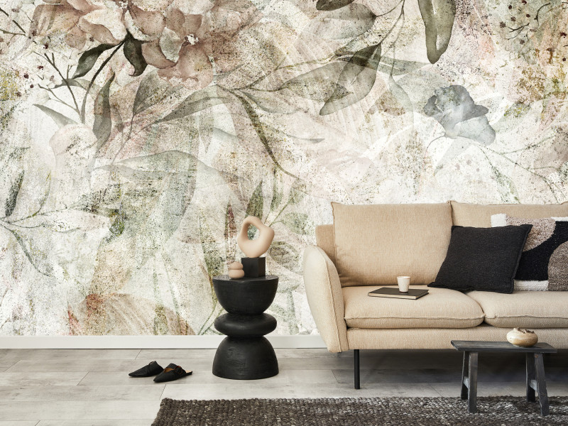 Fototapeta Kwiaty na betonie 100x70cm
