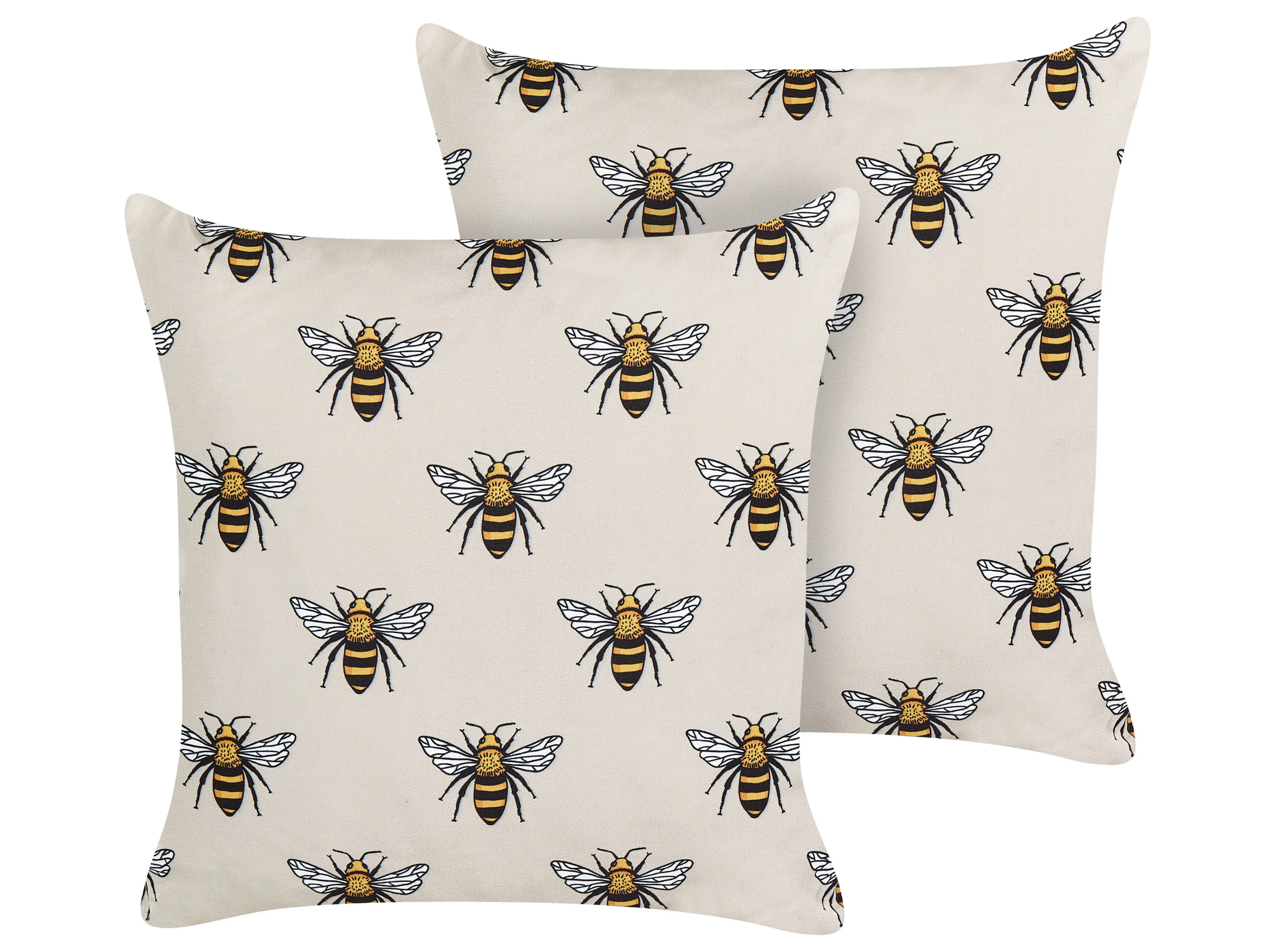 Set of 2 Outdoor Cushions CANNETO Animal Pattern 40 x 60 cm Beige