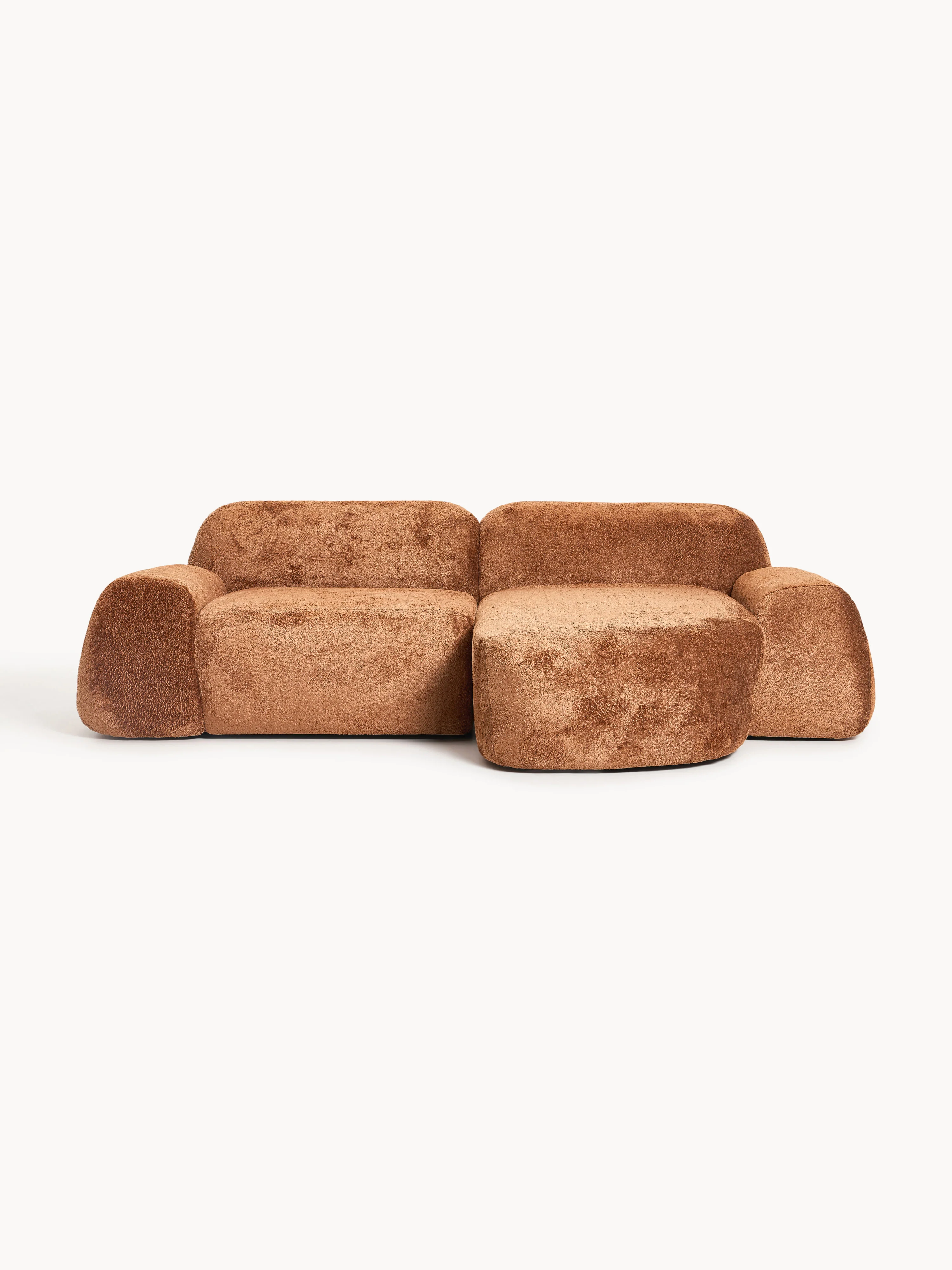 Modulares Ecksofa Wolke (3-Sitzer) aus Teddy-Bouclé