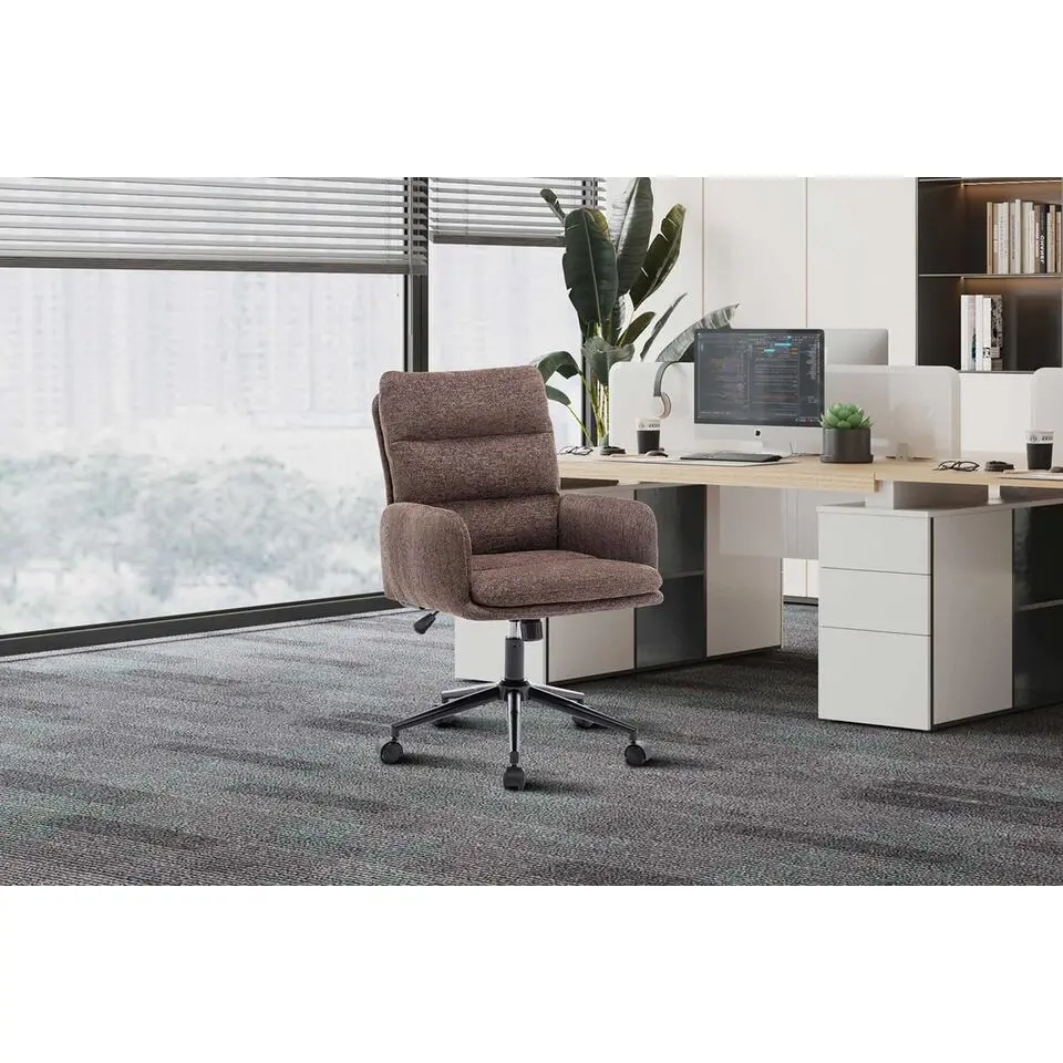 Bureaustoel Aim&eacute; - 64x68x88cm - verstelbaar - bruin