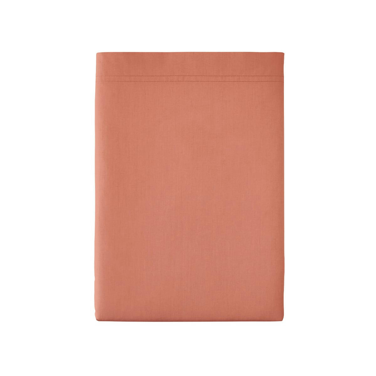 PREMIÈRE - Drap plat en percale de coton rose corail 240x300
