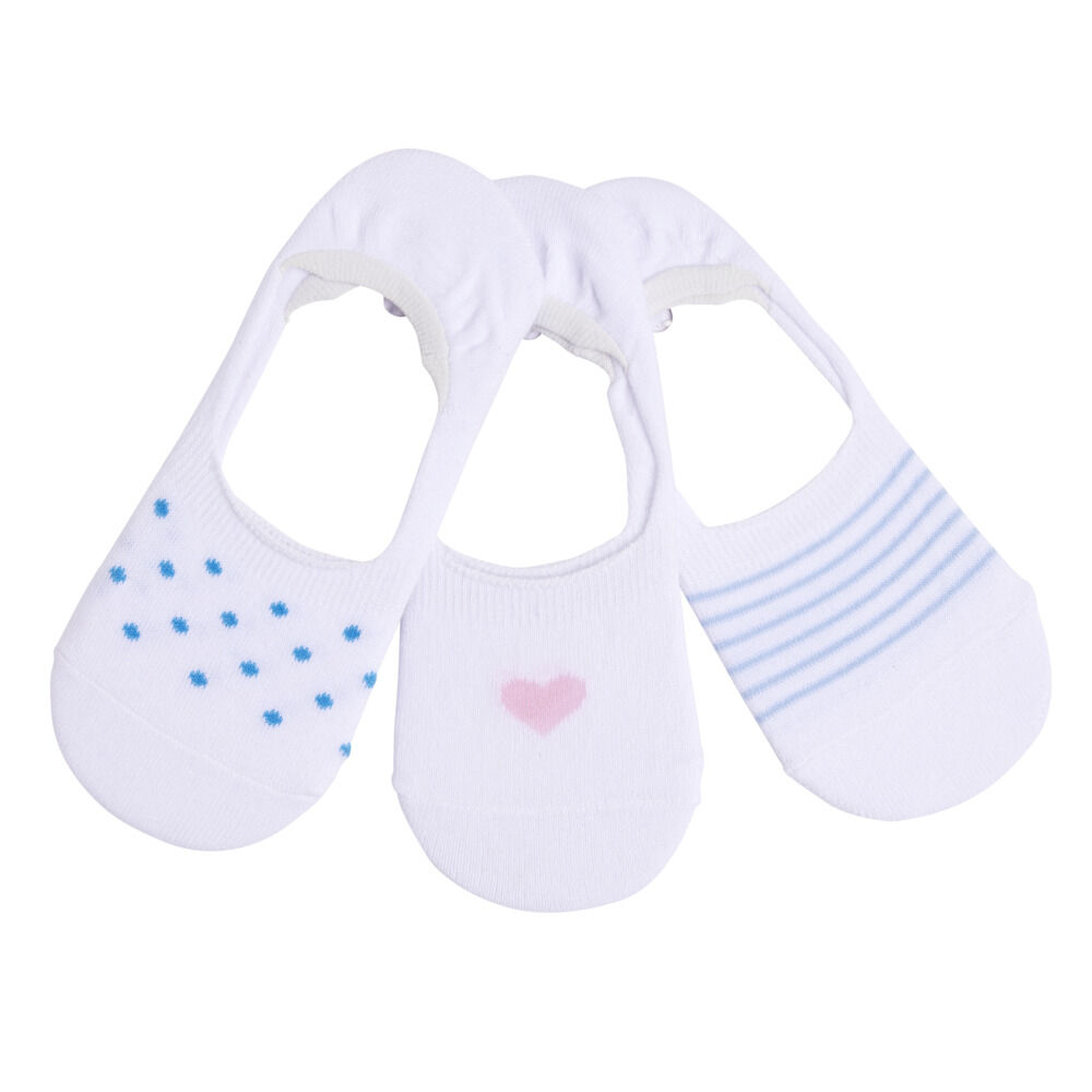 Chaussettes femme invisible tige ultra courte polycoton 3 paires 36/40