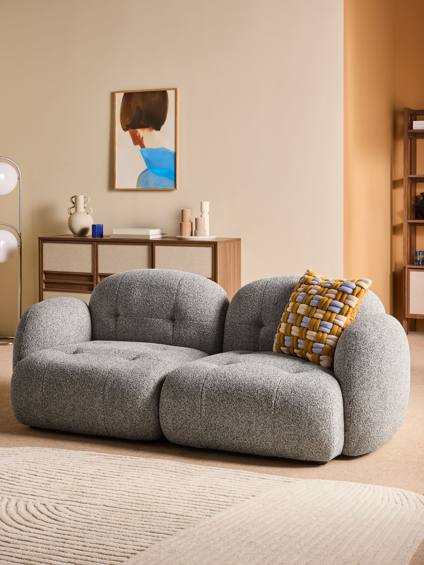 Alban Modular Sofa in Grey Marl Pax Boucle