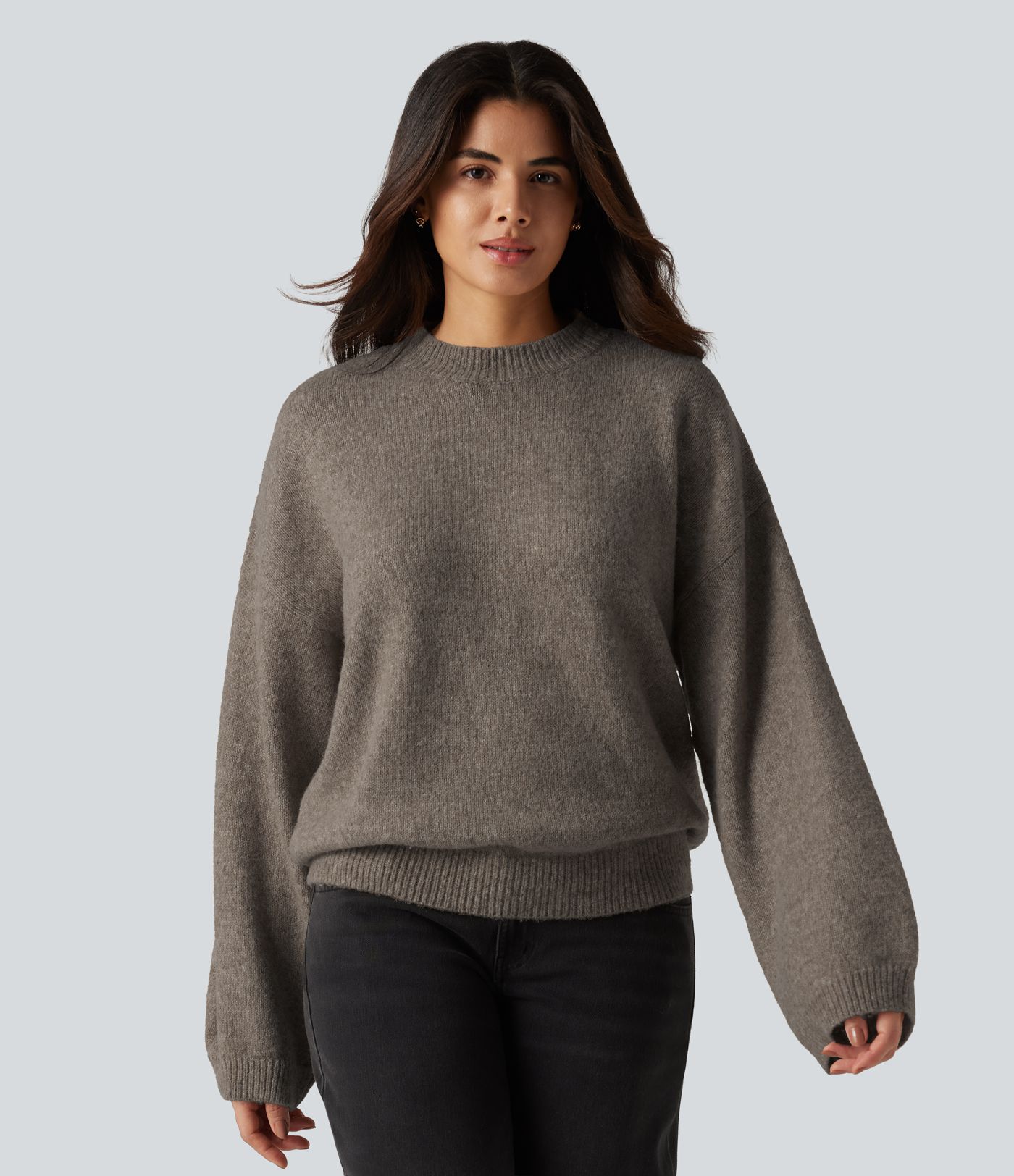 Pull de bureau à col montant et manches longues