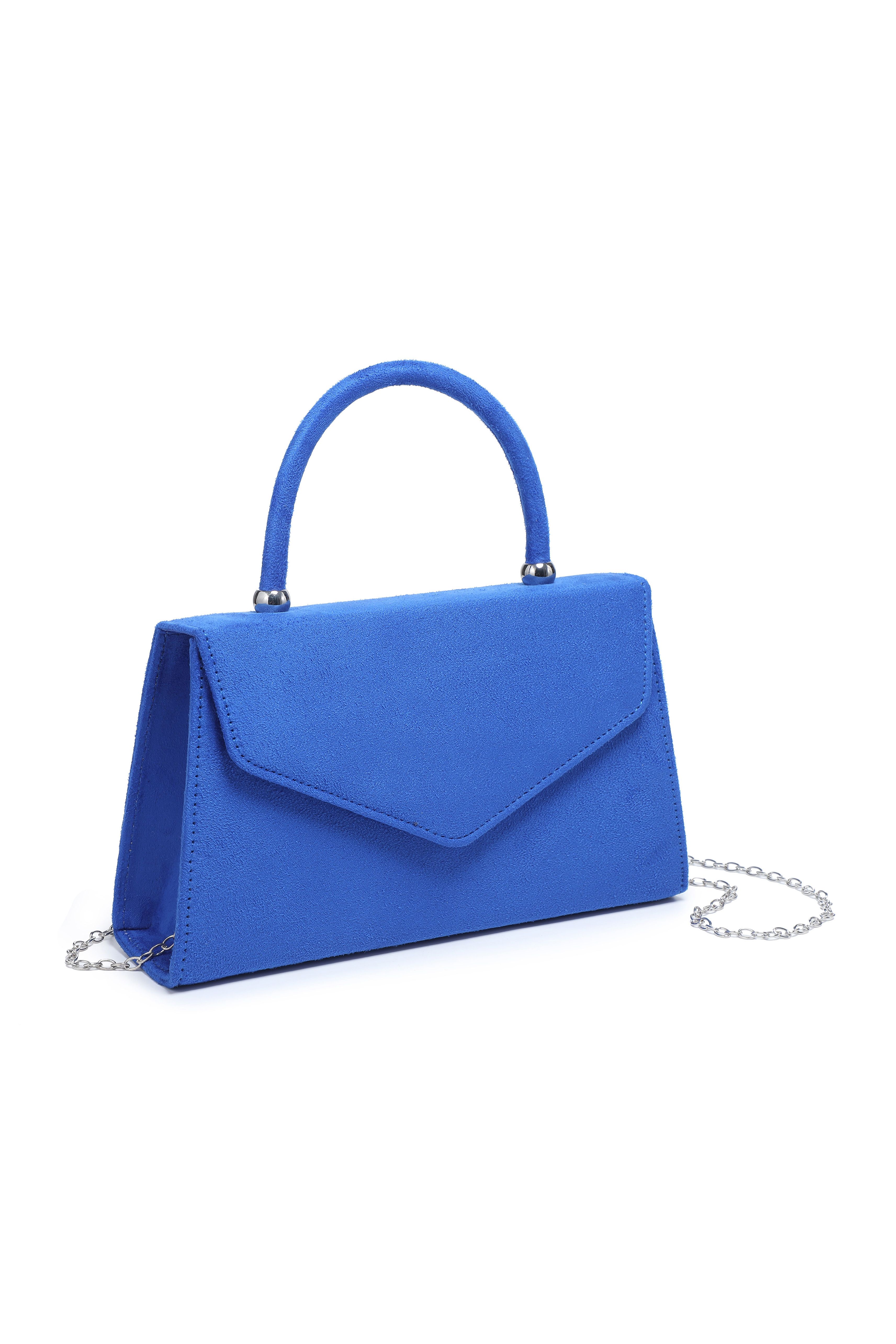 JFY Top Handle Suede Clutch Bag