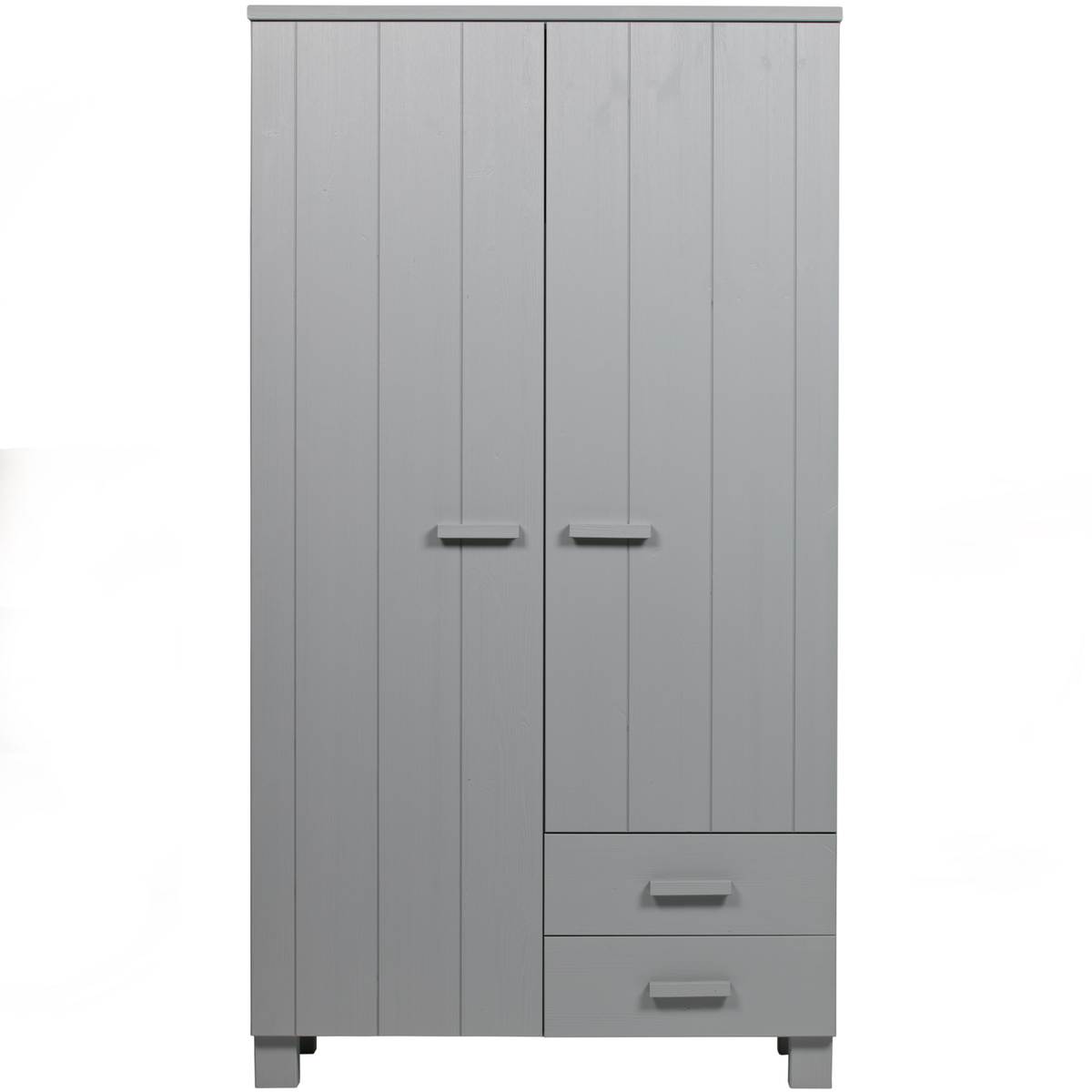 WOOOD kast met laden Dennis - Grenen Geborsteld - Grijs - 202x111x55