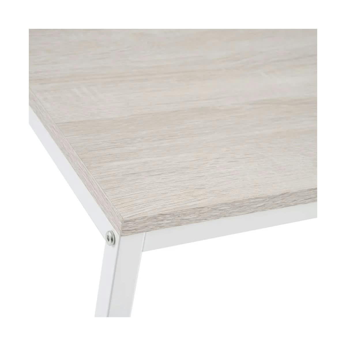 - Table basse rectangulaire bois et métal blanc