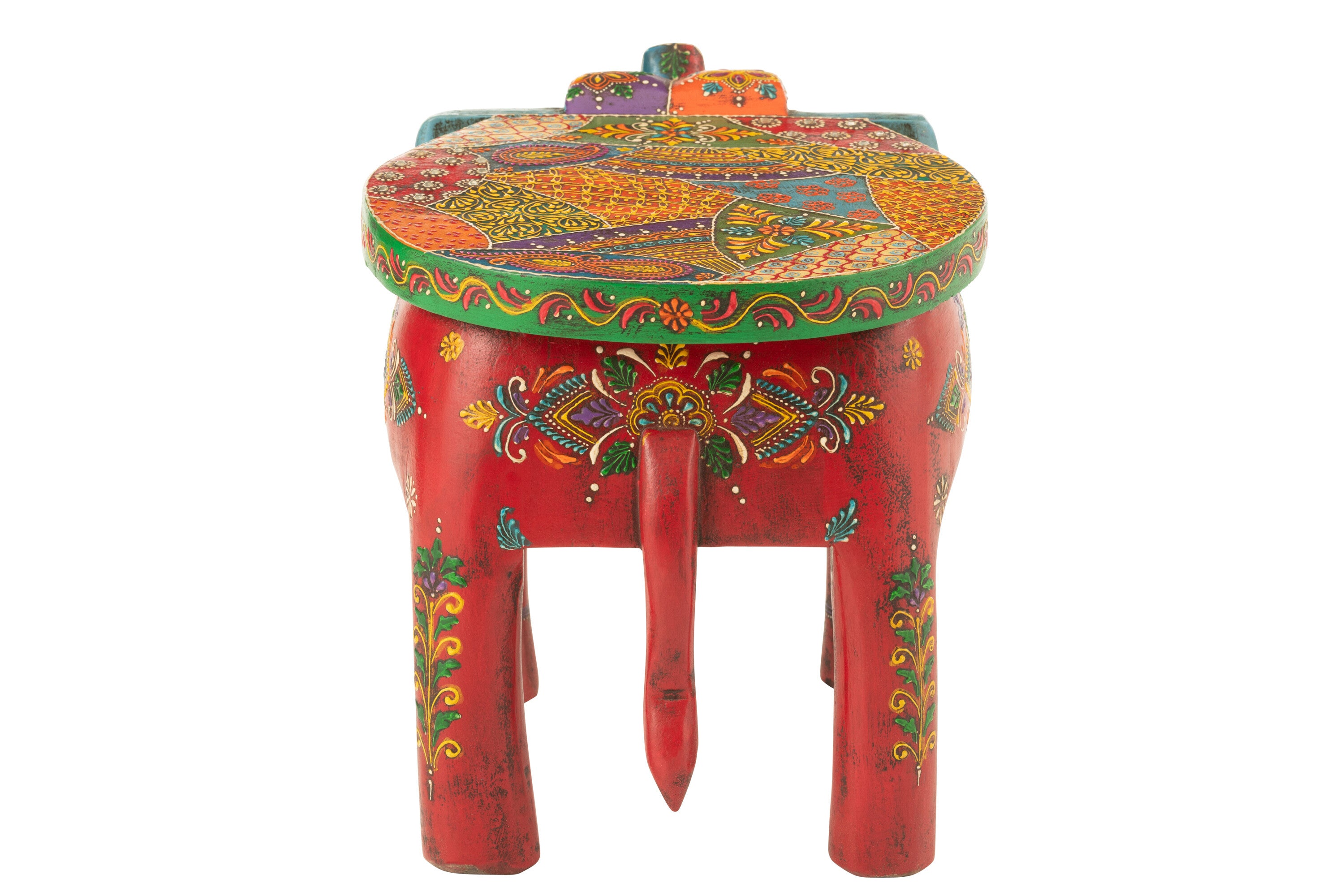 J-Line kruk Olifant Delhi - hout - mix