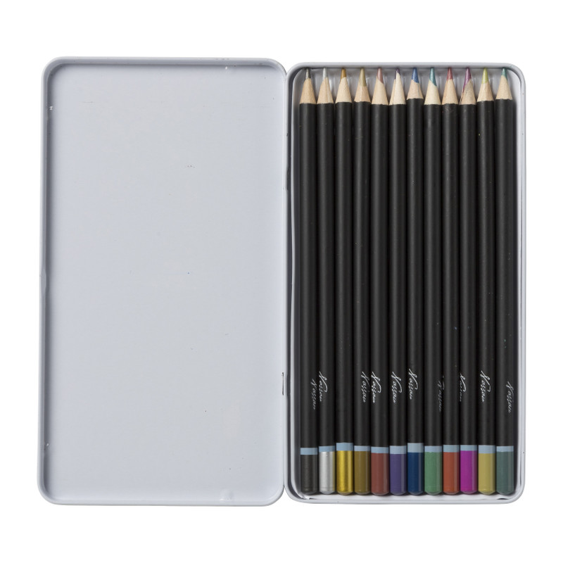 Kleurpotloden in blik - set van 12