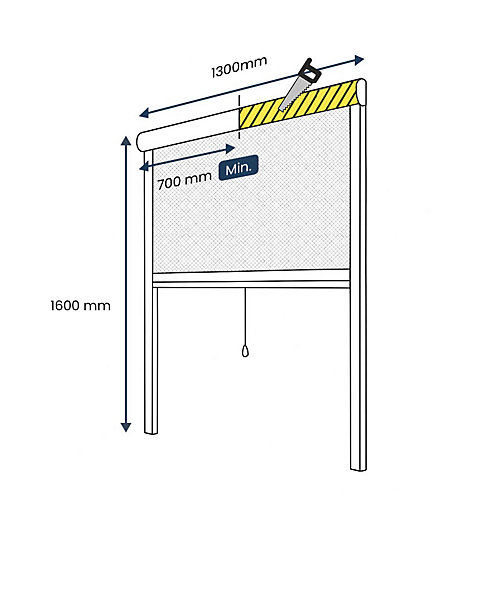 Moustiquaire Enroulable pour Fenêtre - L130 x H160cm - Recoupable - PVC Blanc - Anti-insectes