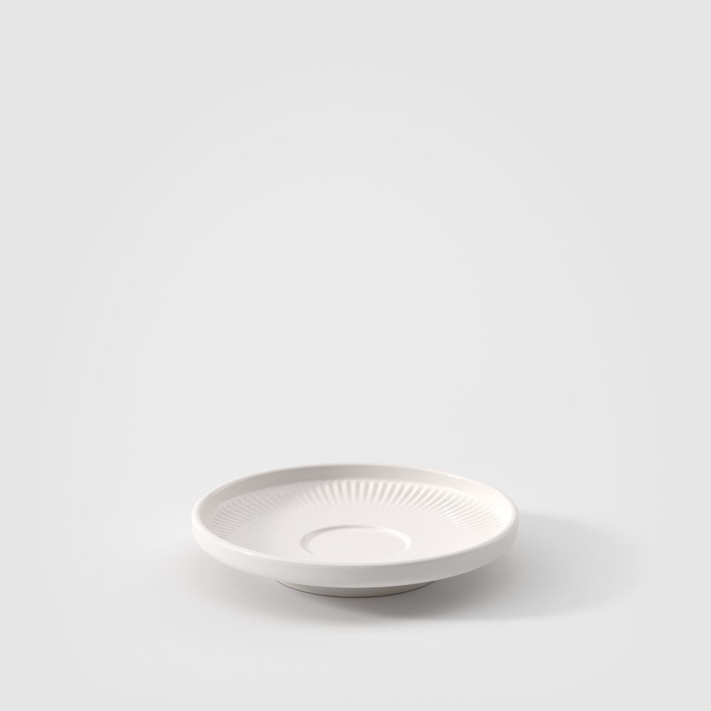 Afina Espresso cup saucer - White, 4.6'', Premium Porcelain