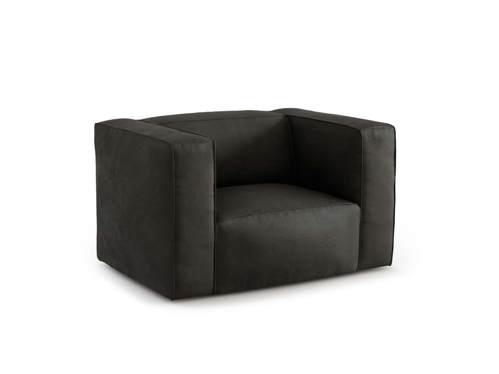 MUSE - Fauteuil 1 place XL en cuir noir