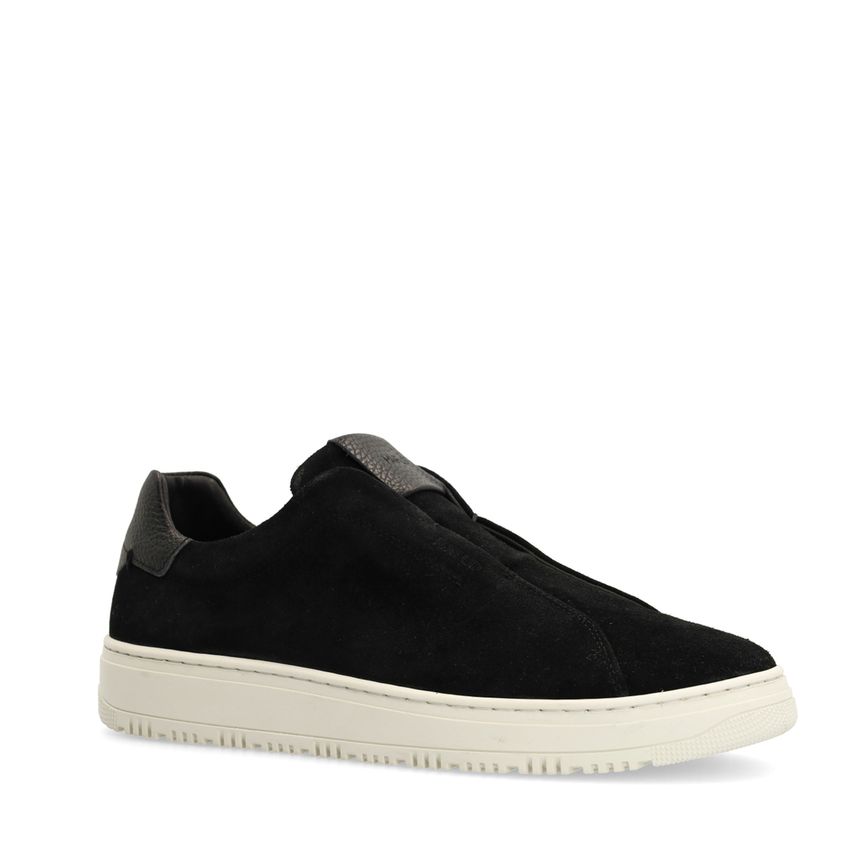 Manfield Zwarte suède sneakers