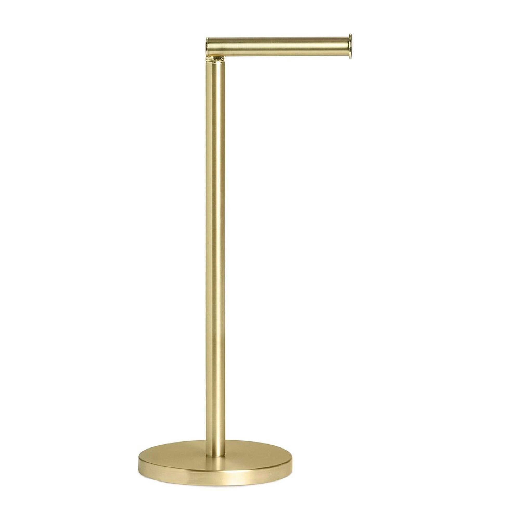 - Dérouleur papier toilette avec réserve en métal doré