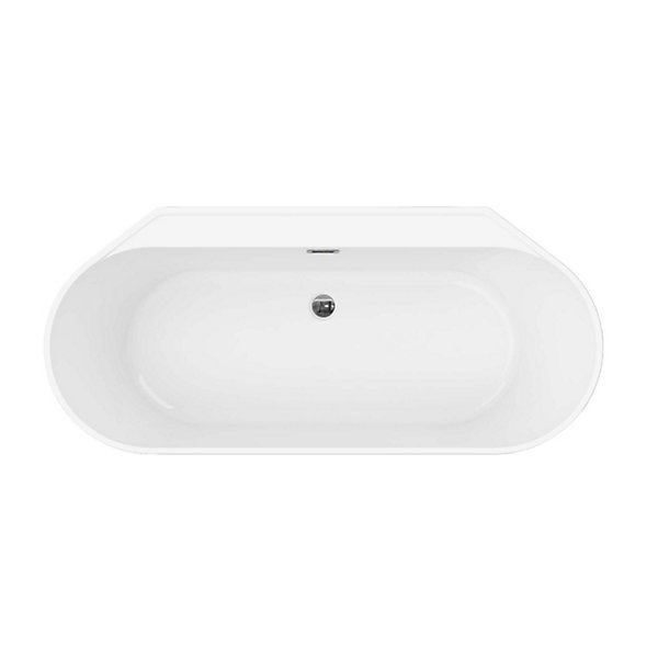 Baignoire semi-îlot Nakina L. 150 cm x l. 75 cm gris