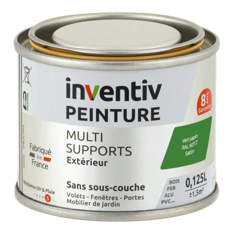 Peinture multi-supports vert sapin satiné 0,125 L INVENTIV