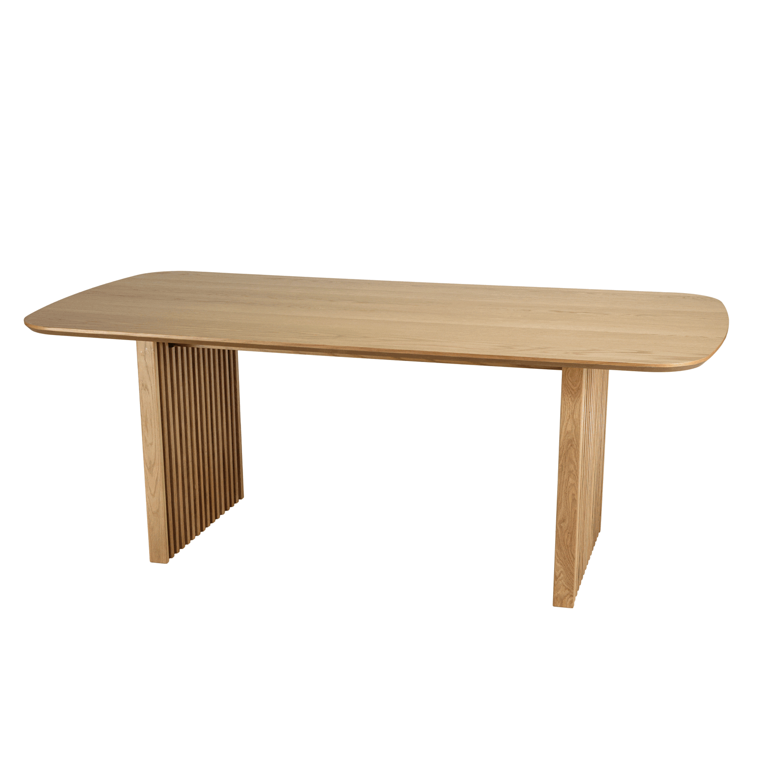 Table de repas moderne angles arrondis pieds baguette AMSTERDAM