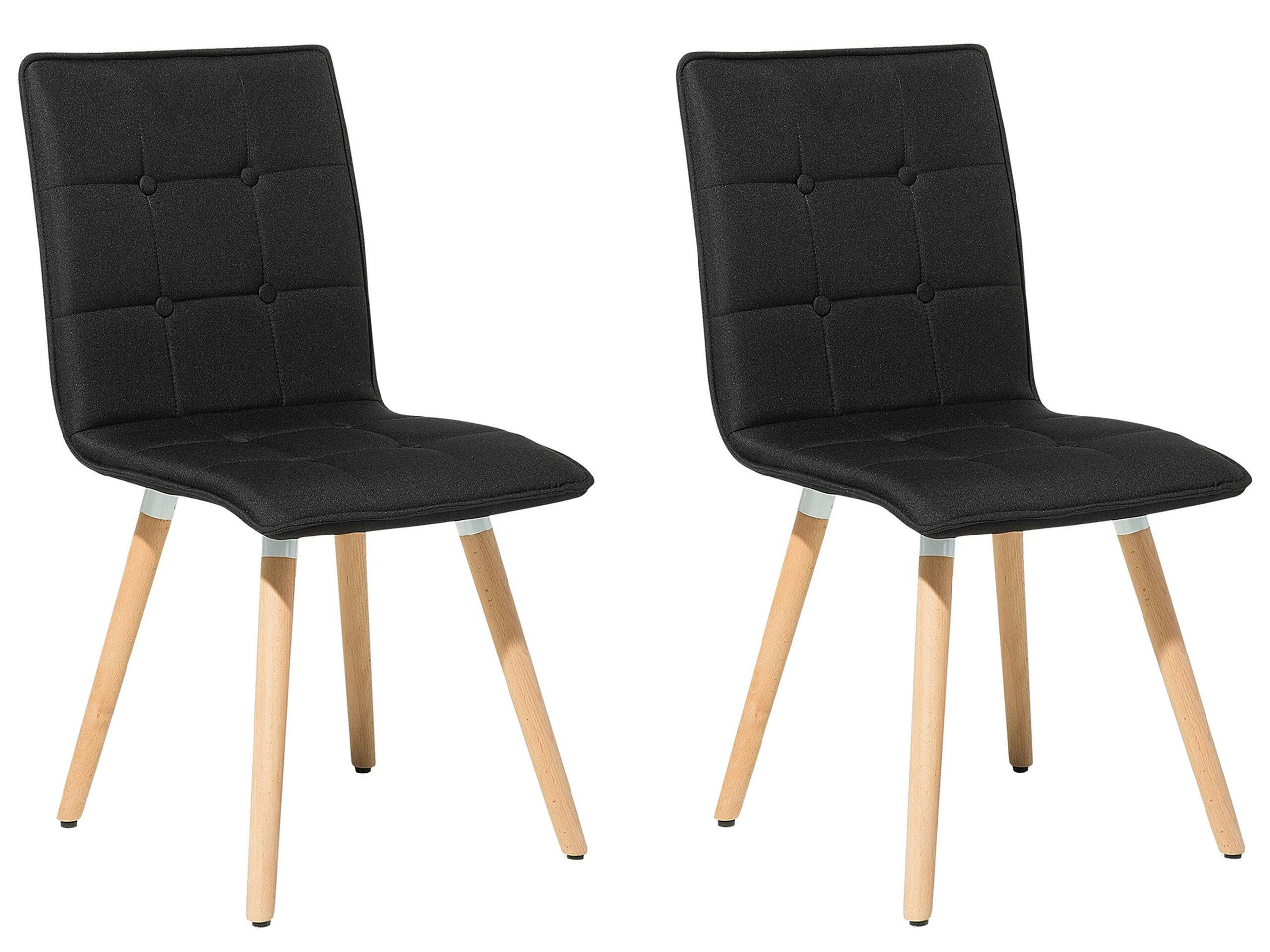 BROOKLYN - Lot de 2 chaises en tissu noir