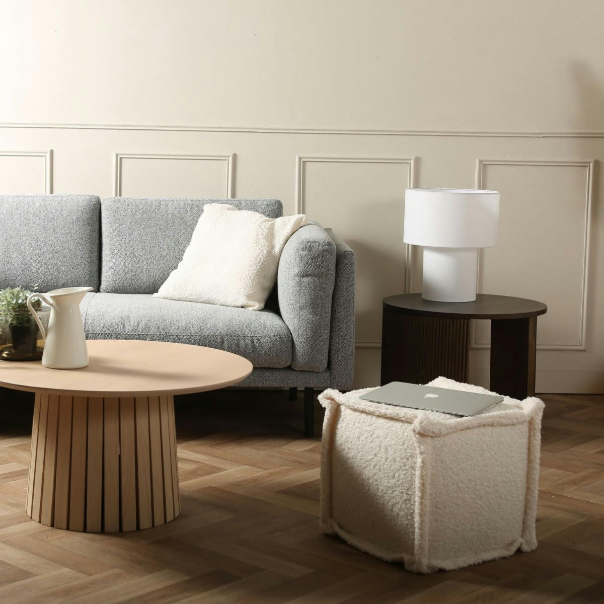 LAKIA - Table basse ronde design en bois