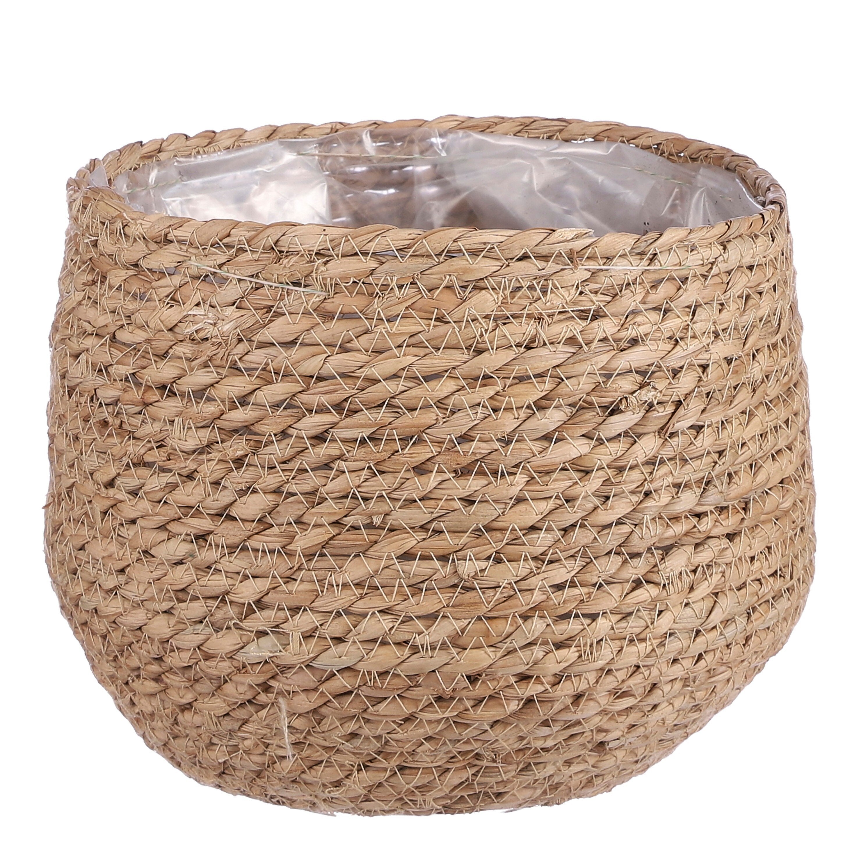 Mica Decorations Jorck Plantenmand - H19 x Ø22 cm - Zeegras - Lichtbruin