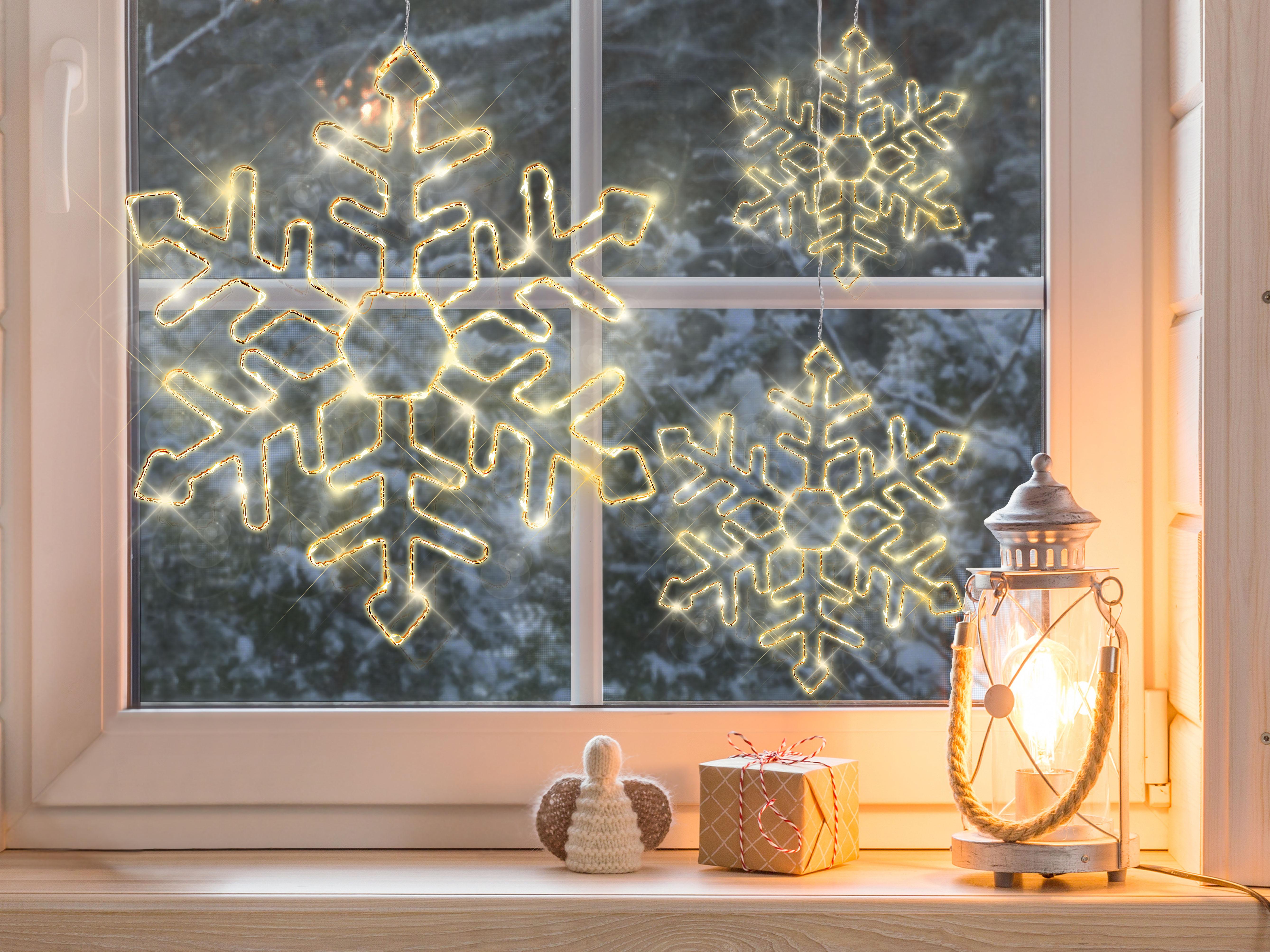 Outdoor Hanging Decoration LED LOHELA Snowflake 30/39/50 cm Silver