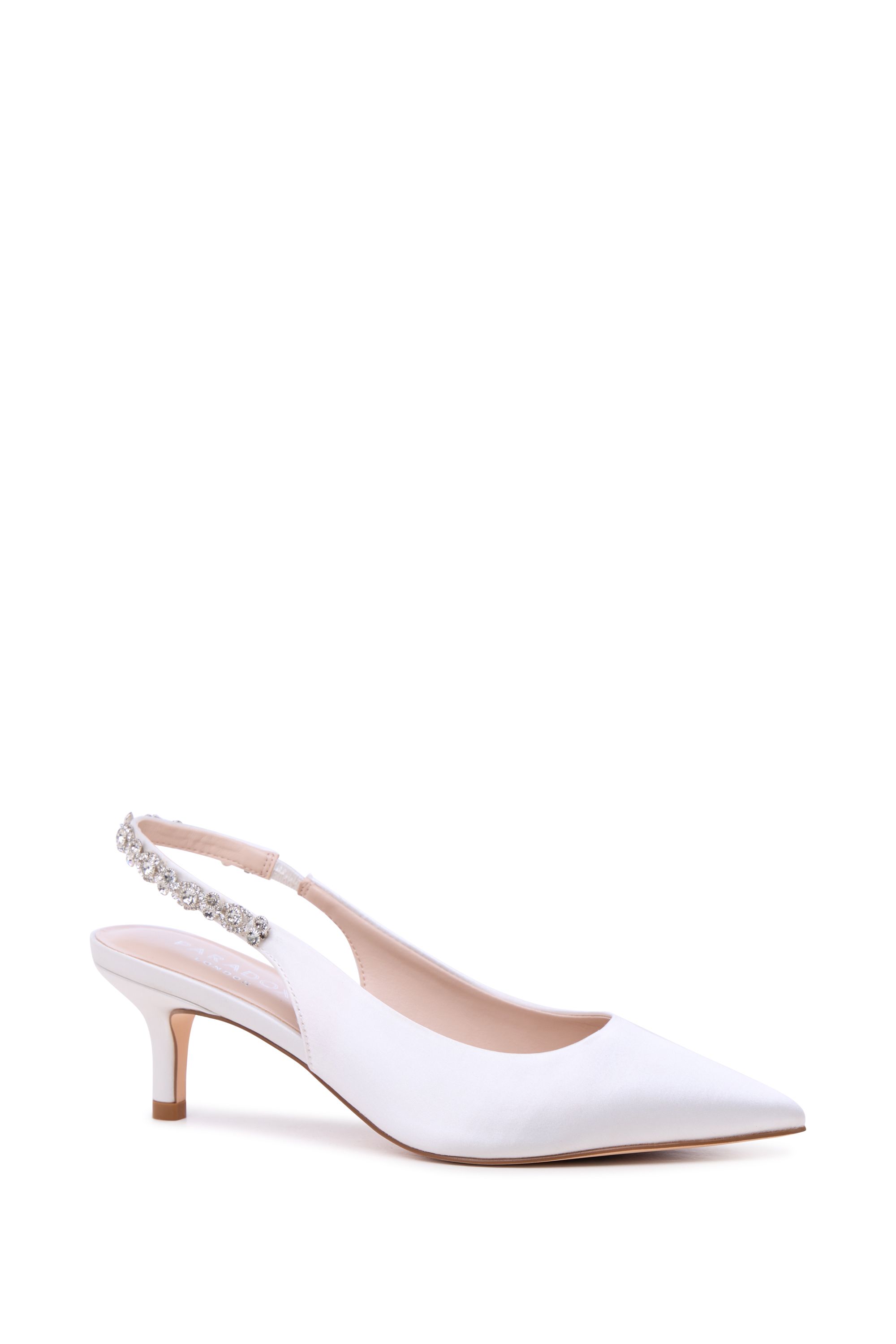 Paradox London Angelique' Sling Back Kitten Heel Wedding Shoes