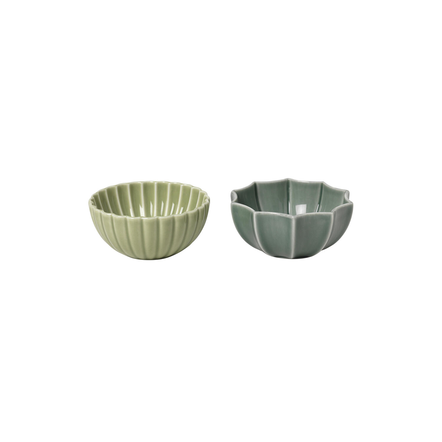 Samsurium s&aelig;t af 2 mini sk&aring;le, wasabi & spruce
