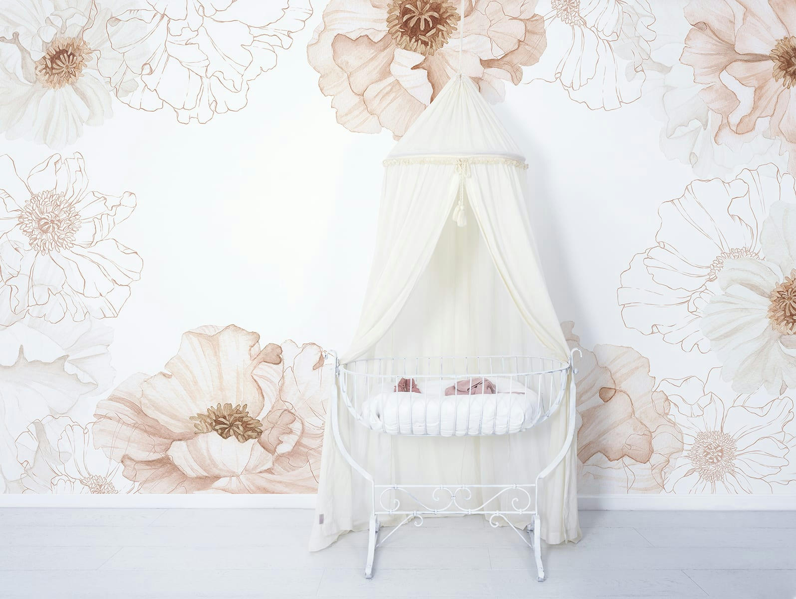 POPPIES - Papier peint panoramique coquelicots, rose 4 m x 2,48 m