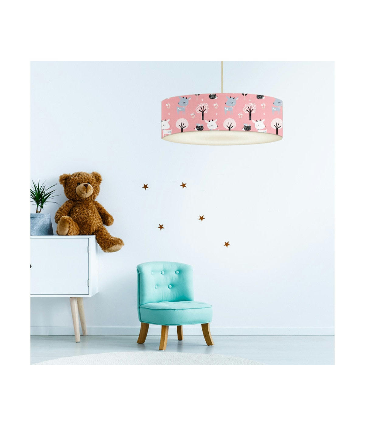 ENFANT - Suspension Enfant Rennes Rose Doux D: 50 x H: 25