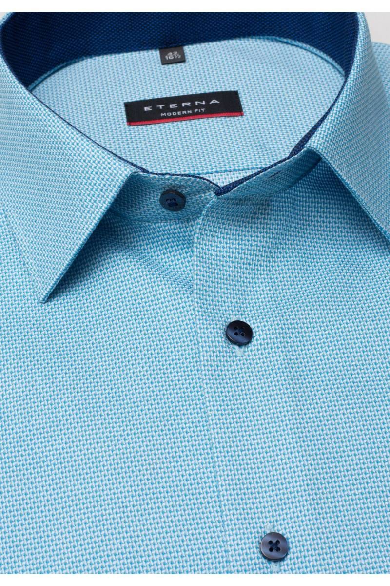 ETERNA Modern Fit Hemd türkis, Strukturiert