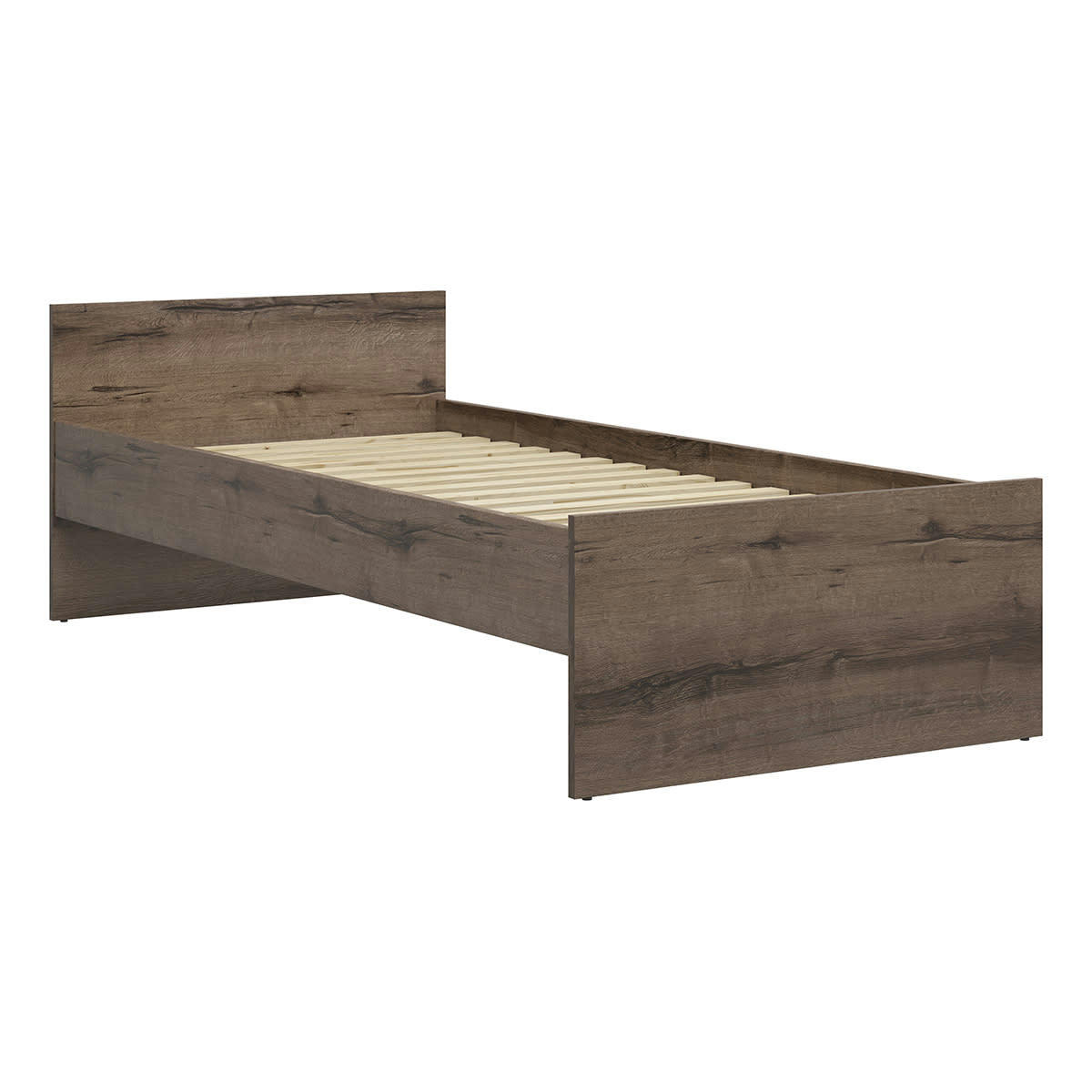 - Lit 90x200 stratifiés naturel foncé