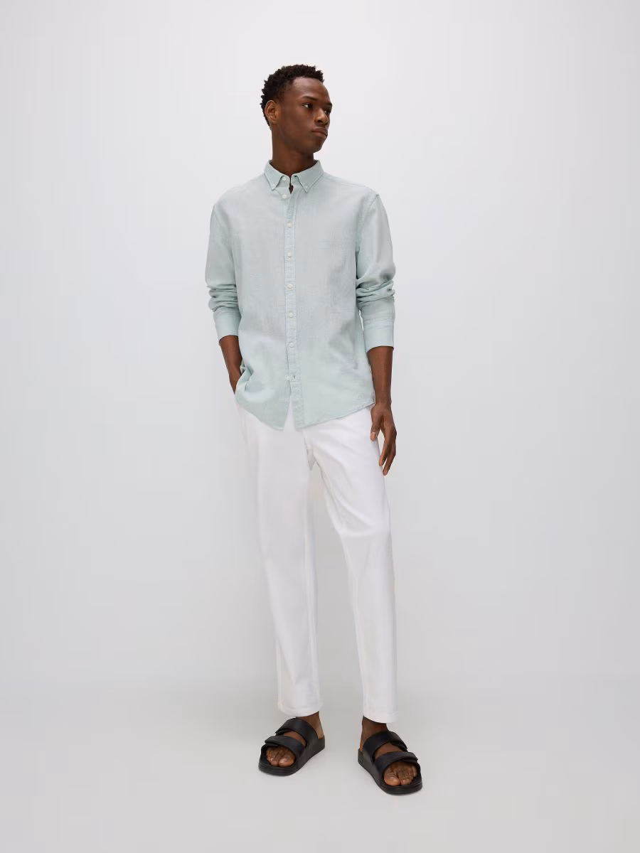 Regular Fit Linen Rich Shirt