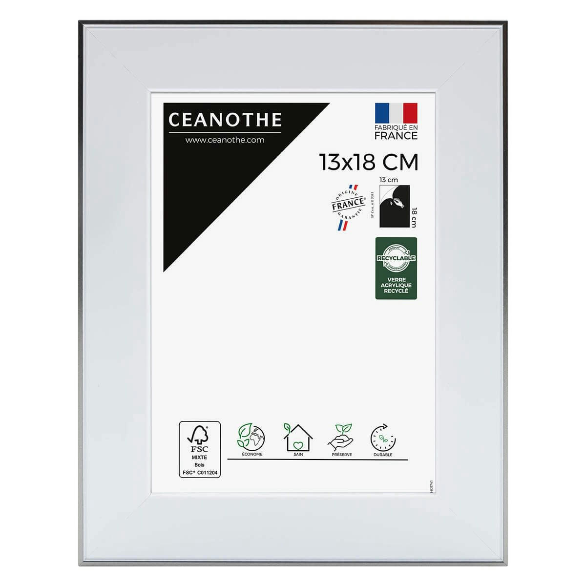 NEWTON - Cadre photo acier 13x18 cm résine recyclée