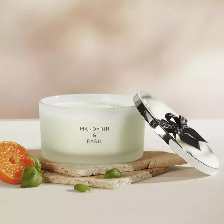 Habitat XL Candle with Lid - Mandarin & Basil