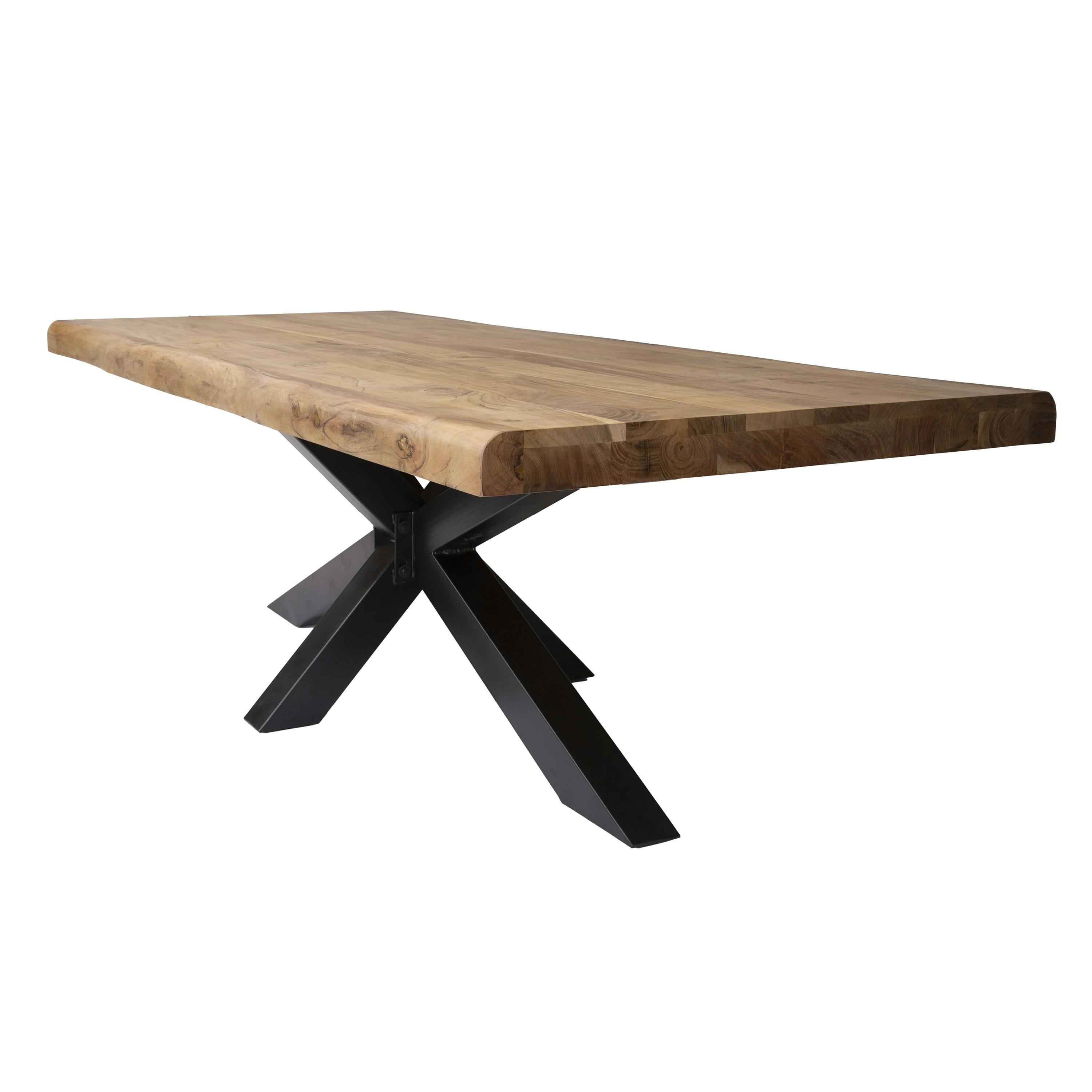 Table salle à manger bois massif pied mikado 200 cm MELBOURNE